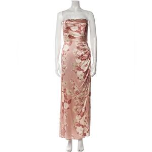 Reformation Strapless Pink Floral Dress size 4